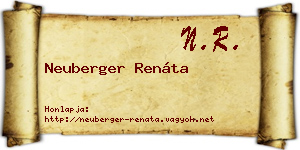 Neuberger Renáta névjegykártya